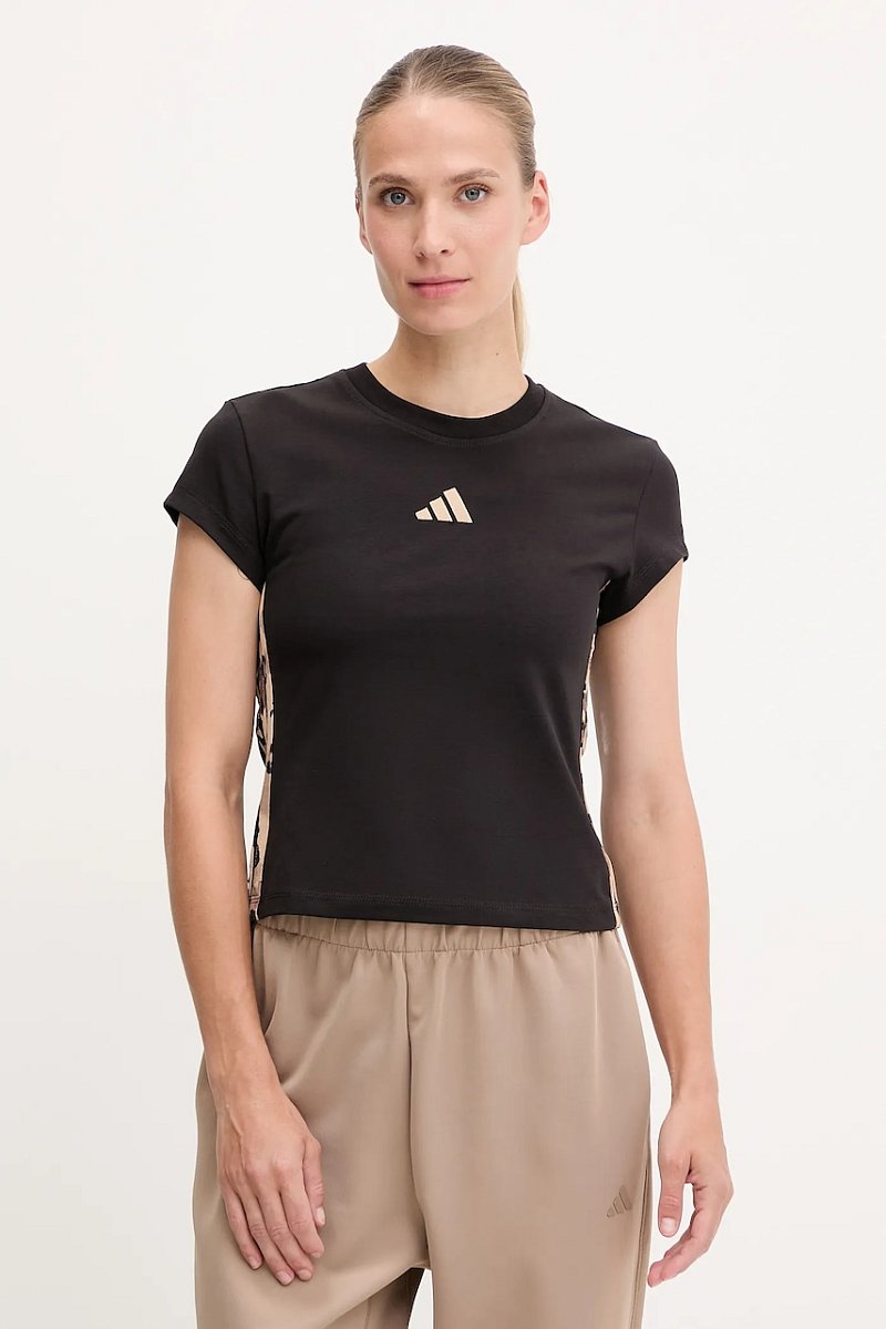 Tričko adidas Animal dámské, černá barva, JM1856