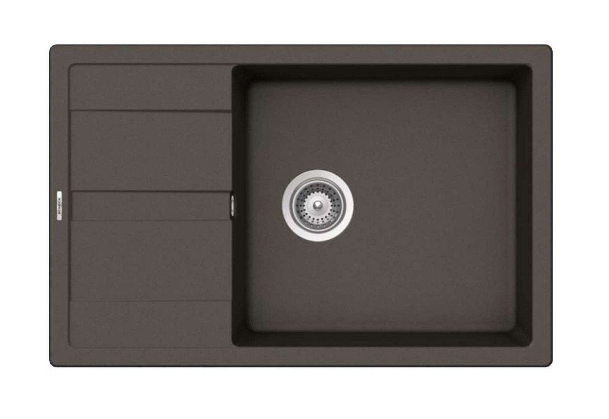 SCHOCK Manhattan - Granitový dřez, 78x50 cm, s ovládáním odtoku, Asphalt MAND100LSAGAS