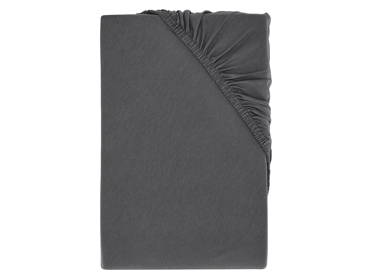 Livarno home Žerzejové napínací prostěradlo, 180-200 x 200 cm (antracitová)