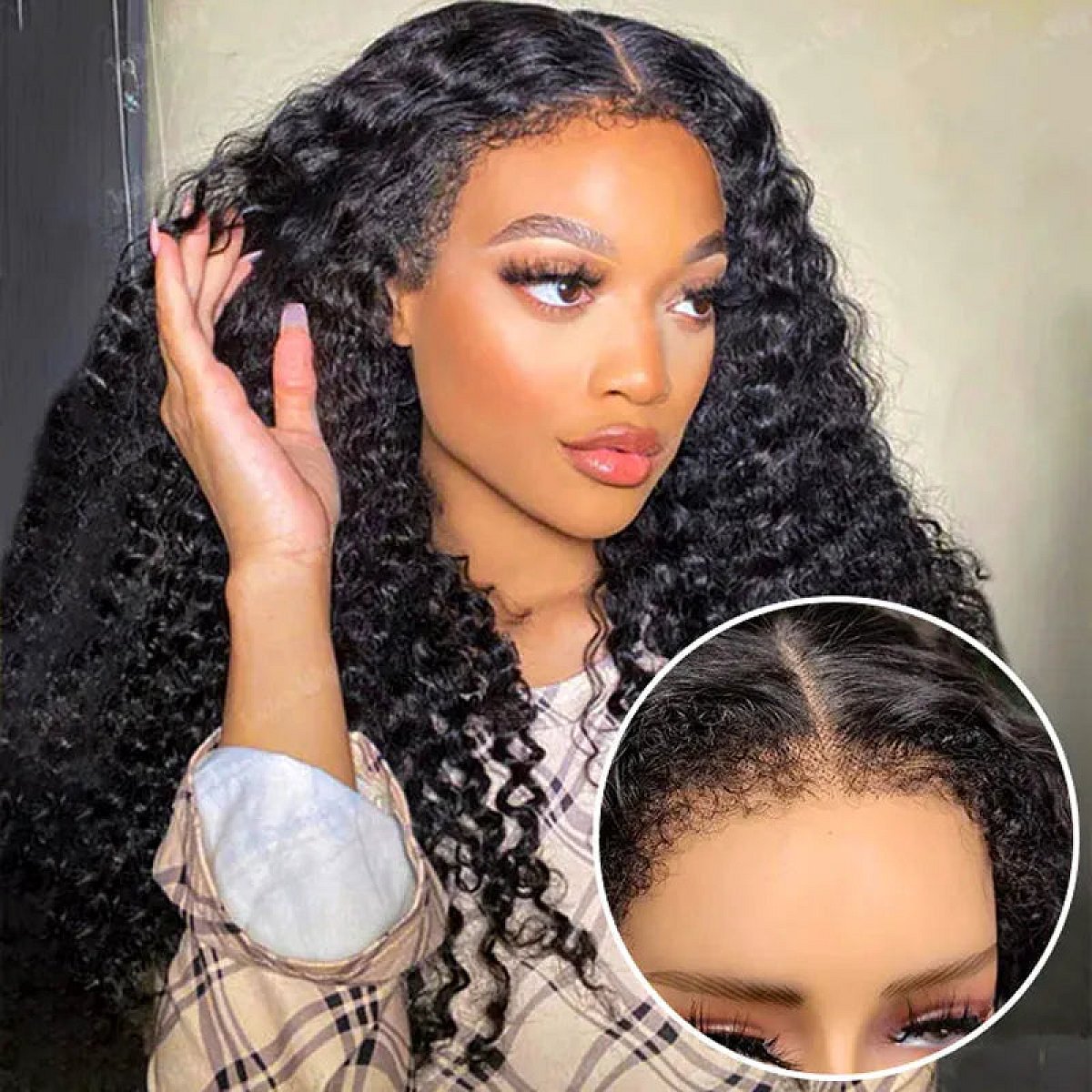 4C Hairline Wigs - 4x4 & 4x6 Lace Closure Kinky Straight with Realistic Hairline Human Hair Wig with Natural 4C Curly Baby Hair