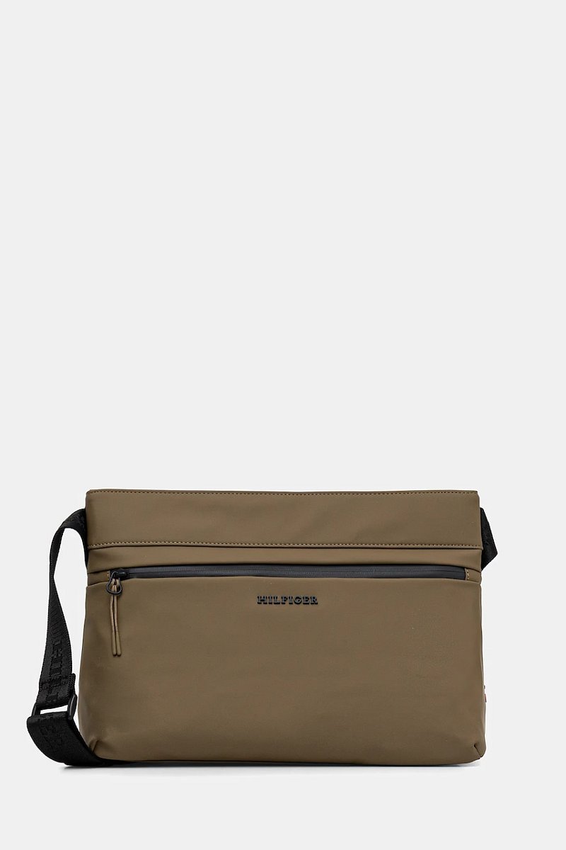 Taštička Tommy Hilfiger zelená barva, AM0AM13545