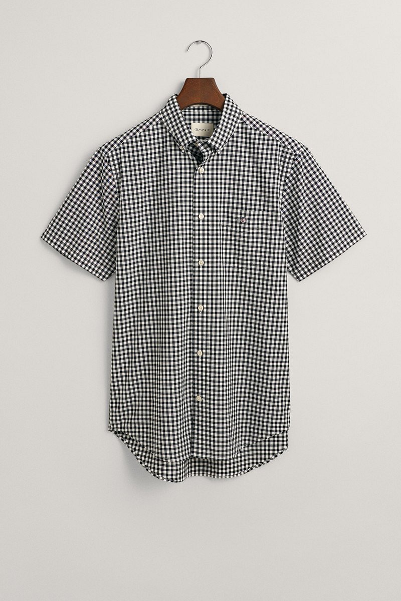 KOŠILE GANT REG CLASSIC POPLIN GINGH SS SHIRT BLACK