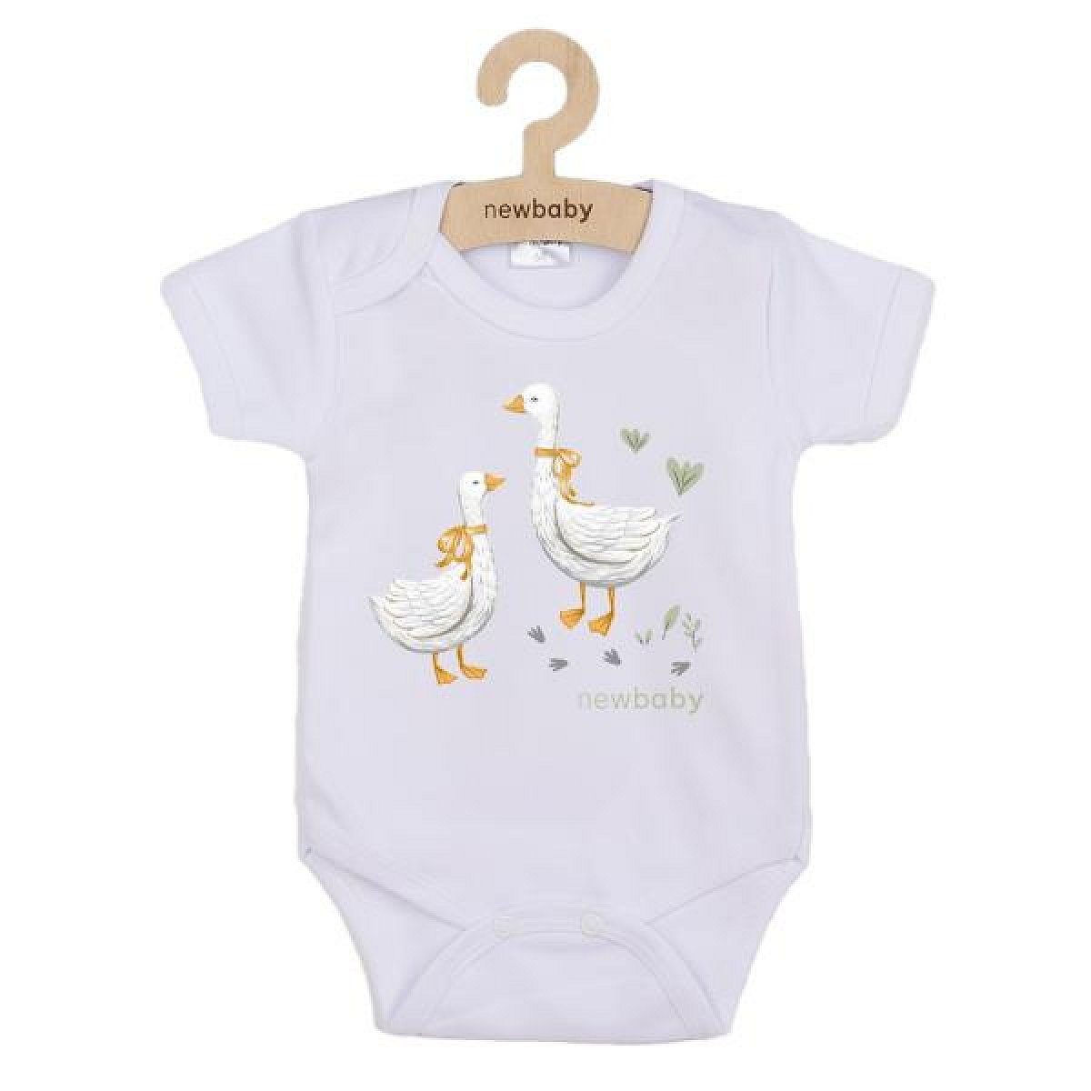 Dětské body s potiskem New Baby Husičky - krátký rukáv 68 (4-6m)