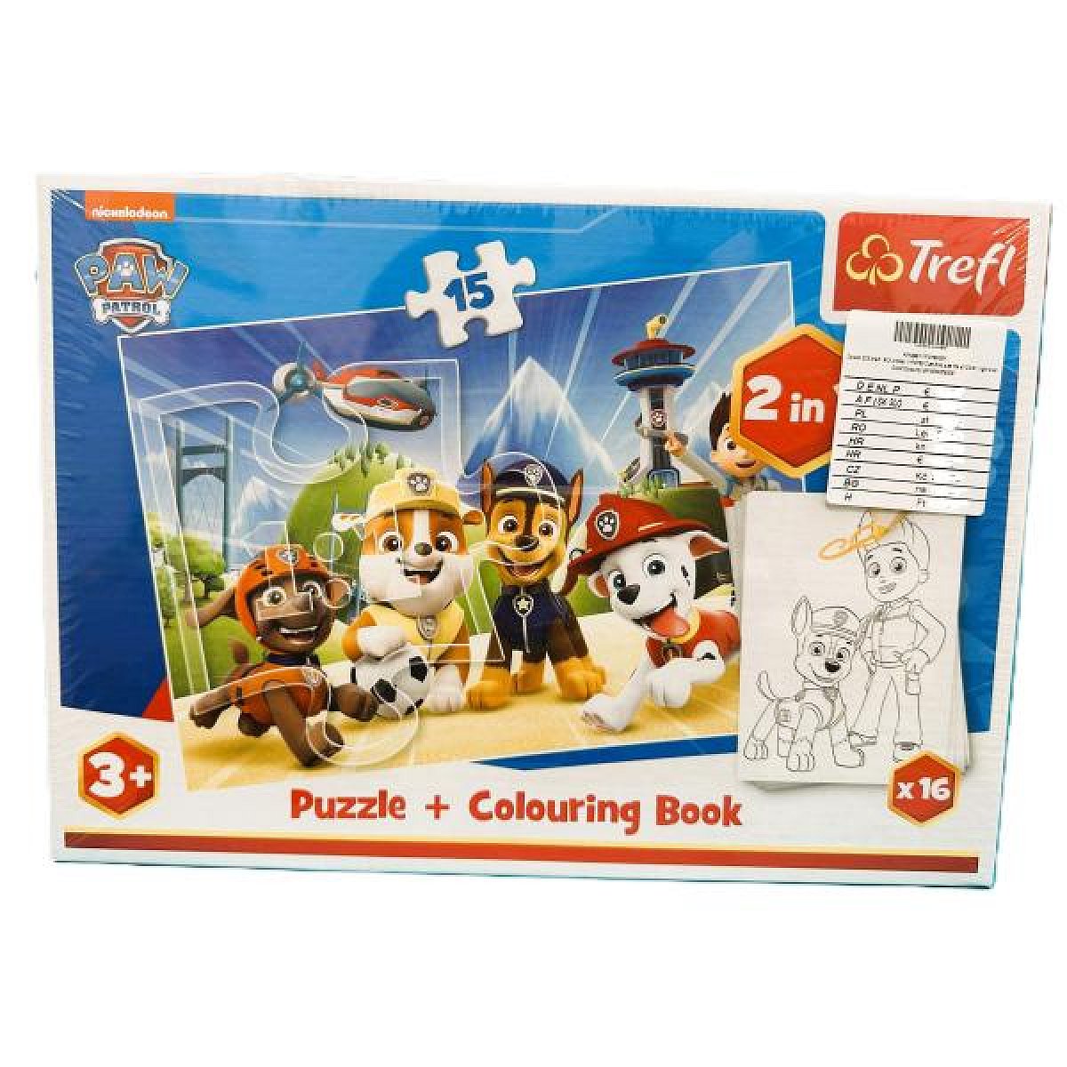 Trefl 2 v 1 puzzle a omalovánky Paw patrol