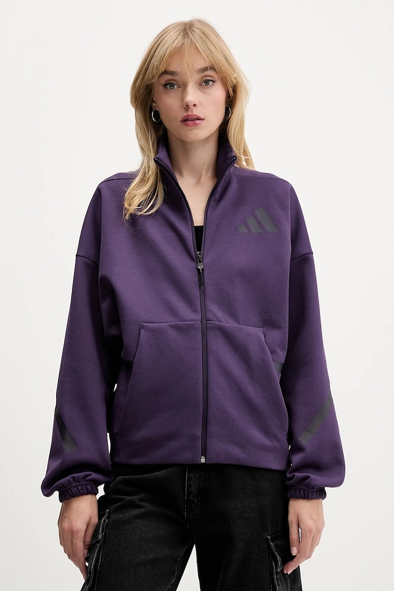 Mikina adidas adidas x Z.N.E dámská, fialová barva, s potiskem, JW7780