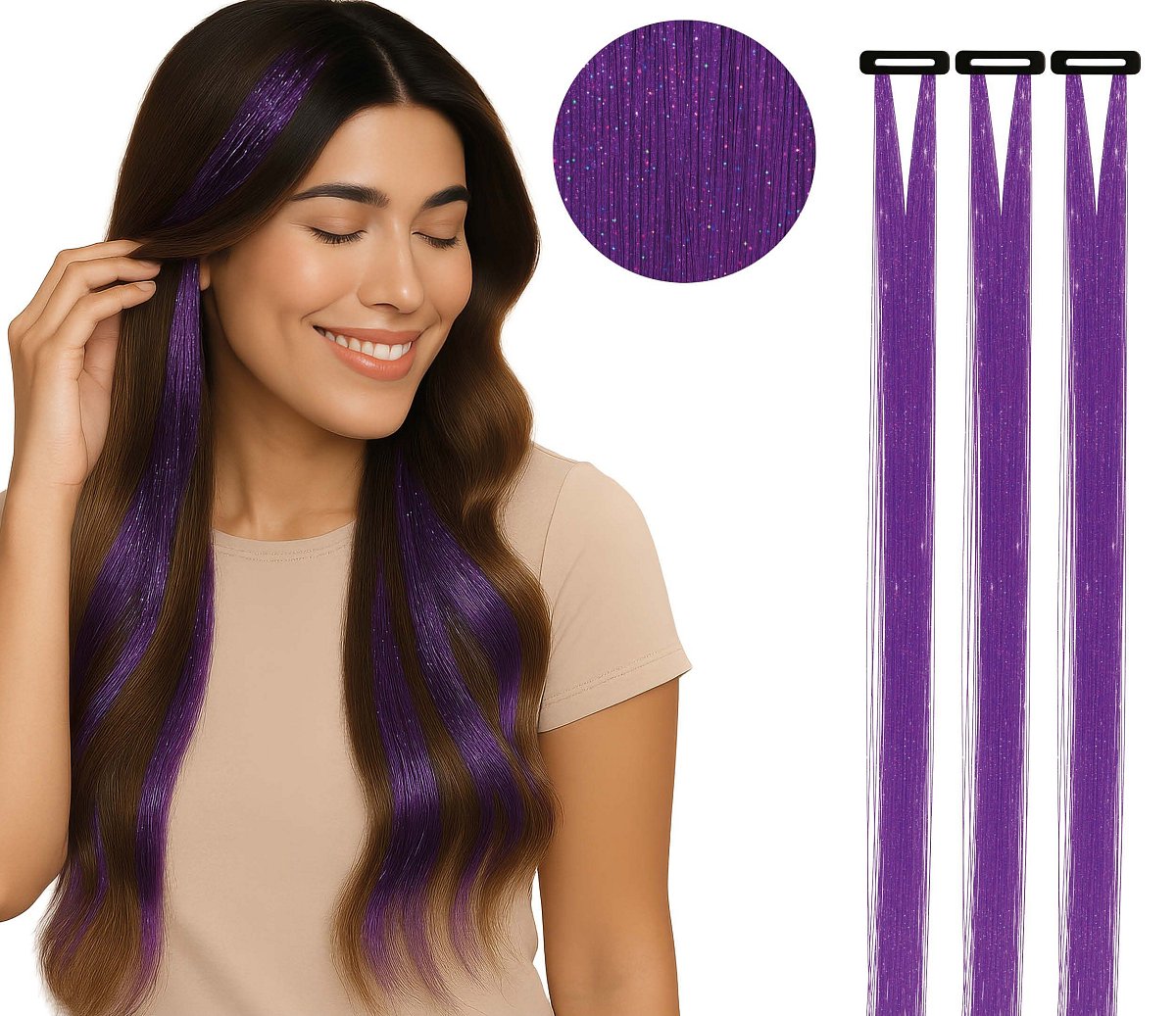 Příčesek do vlasů - fialový - KPop