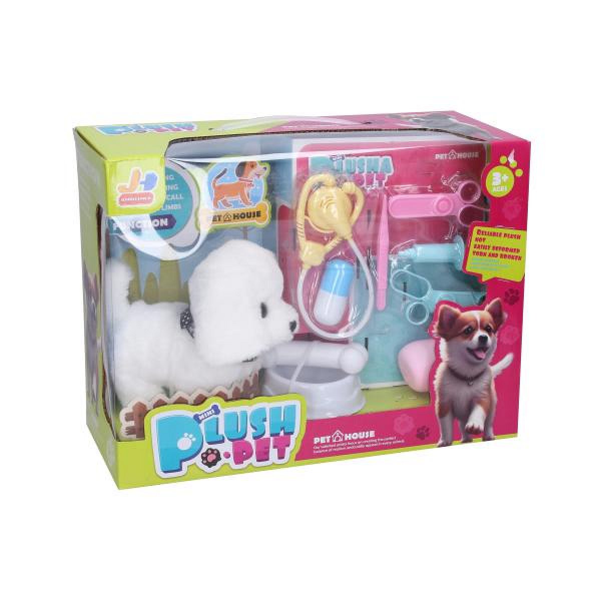 Psík chodící bílý 15 cm