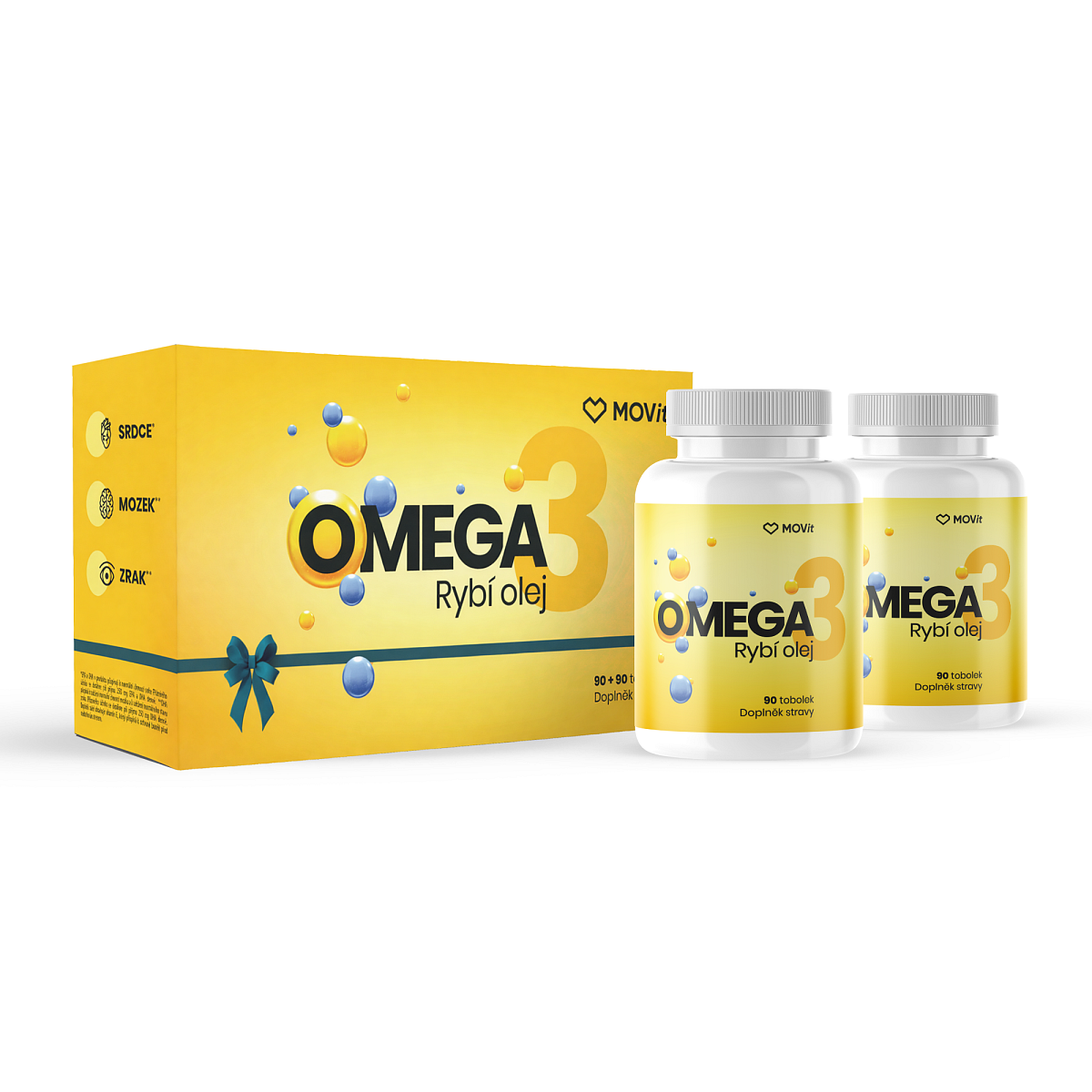 MOVit Energy Omega 3 Rybí olej dárkové balení 90+90 tobolek