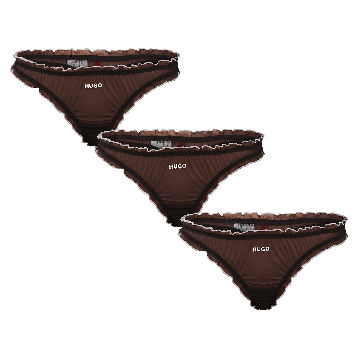 3PACK dámská tanga HUGO černá (50550109 001) M