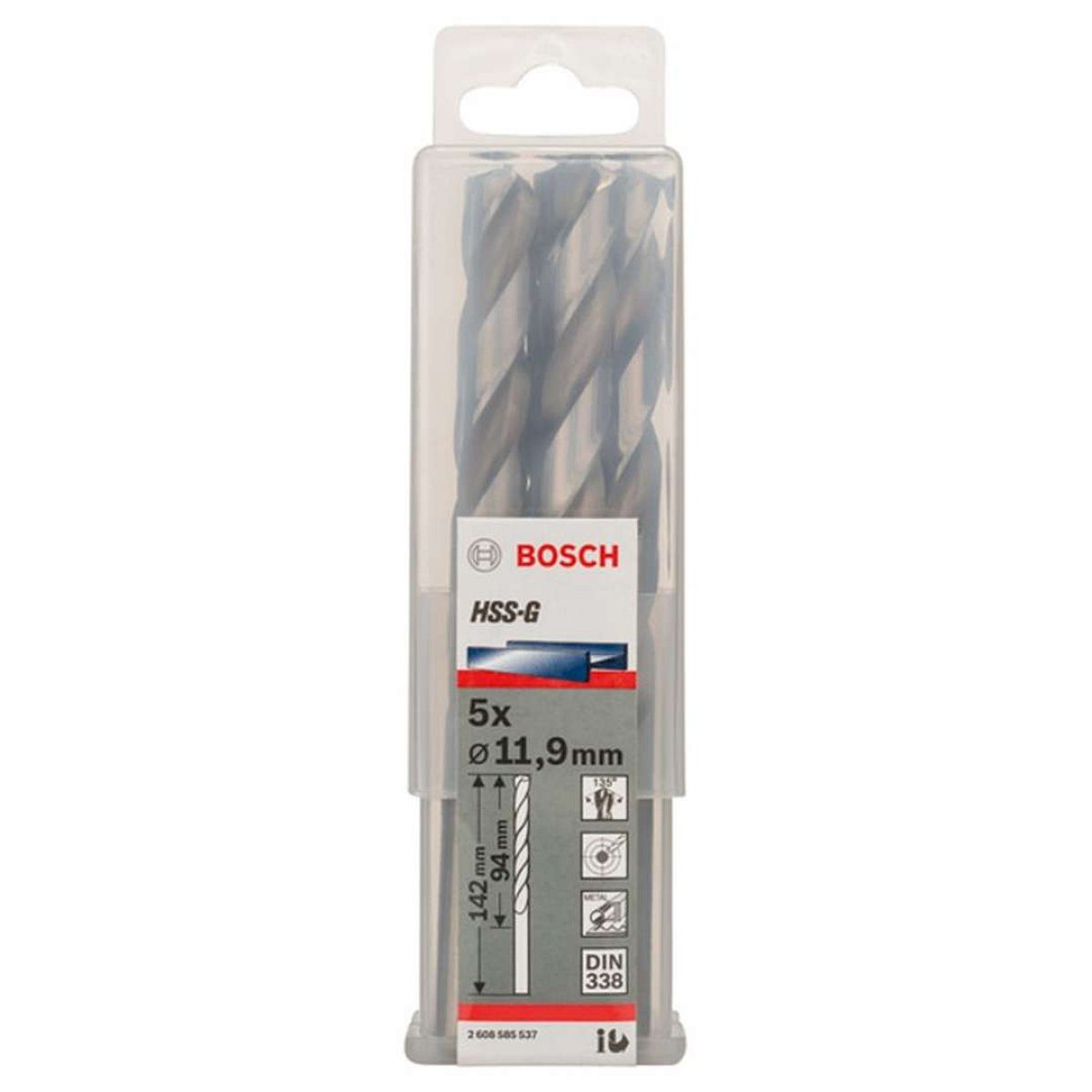 Bosch Příslušenství - Sada vrtáků do kovu, 11,9x151 mm, 5 ks 2608585537
