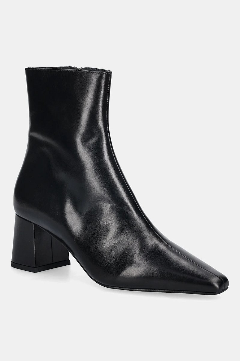 Kožené kotníkové boty Jonak DYONISOS CUIR dámské, černá barva, na podpatku, 3700183