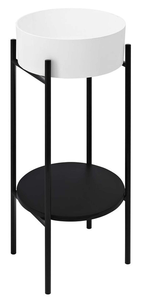 Sapho Puno - Podstavec s umyvadlem a příslušenstvím, černá/matná bílá SKA380-2-01