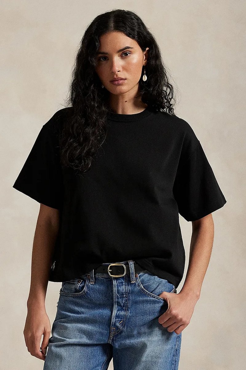 Bavlněné tričko Polo Ralph Lauren černá barva, 211967106