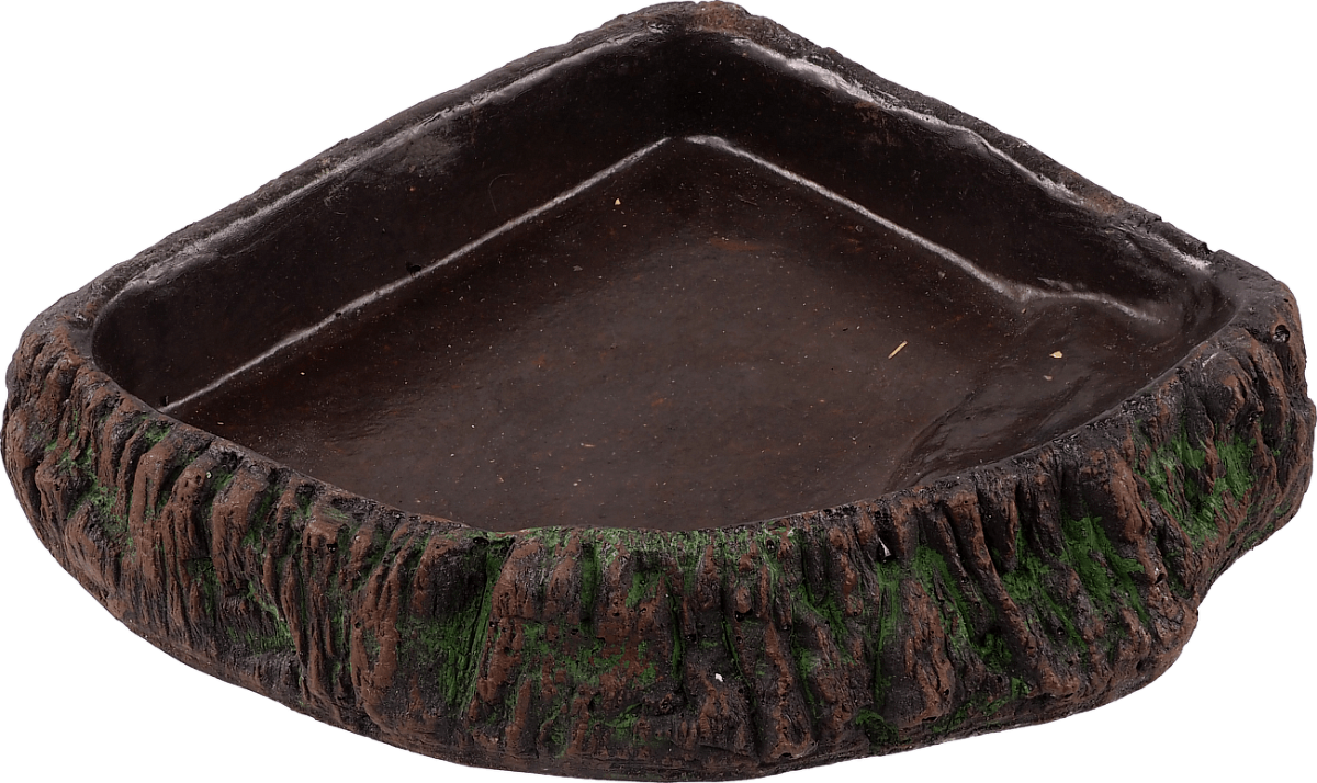 Miska Repti Planet terarijní rohová tmavá 18,5×19×4cm