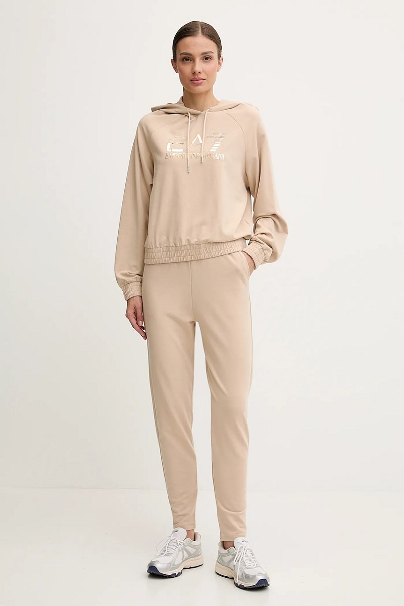 Tepláková souprava EA7 Emporio Armani dámská, béžová barva, AF12502.7W000687