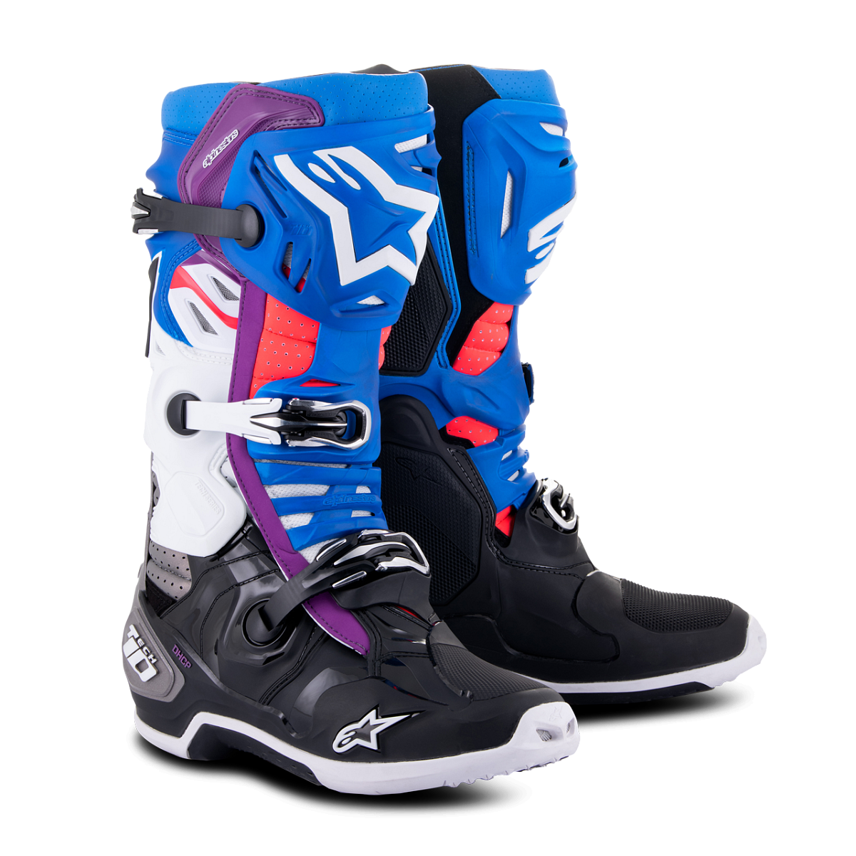 Motokrosové Boty Alpinestars Tech 10 Supervented Černo-Enamel Modro-Fialová 48