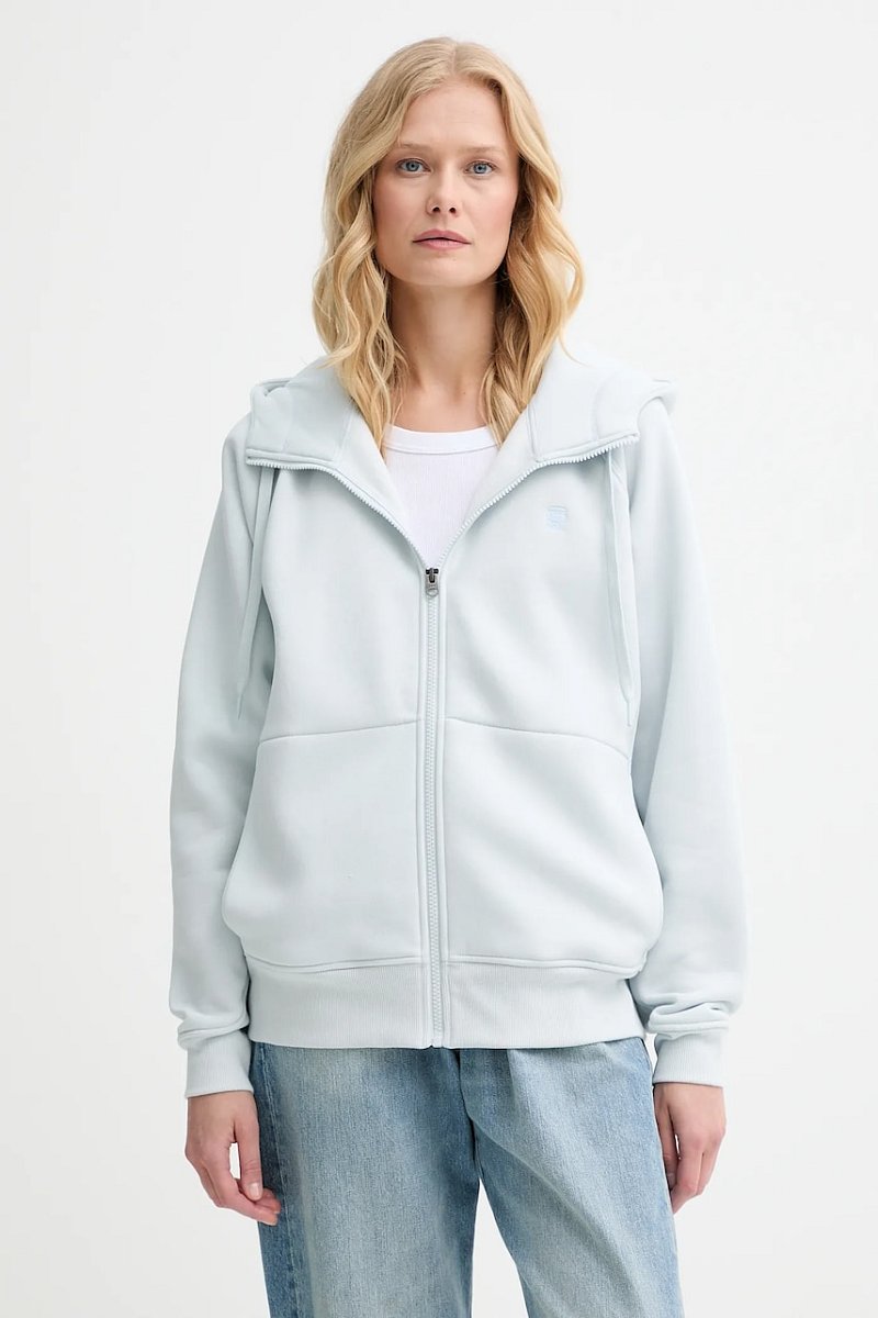 Mikina G-Star dámská, šedá barva, s kapucí, hladká, D22727-C235