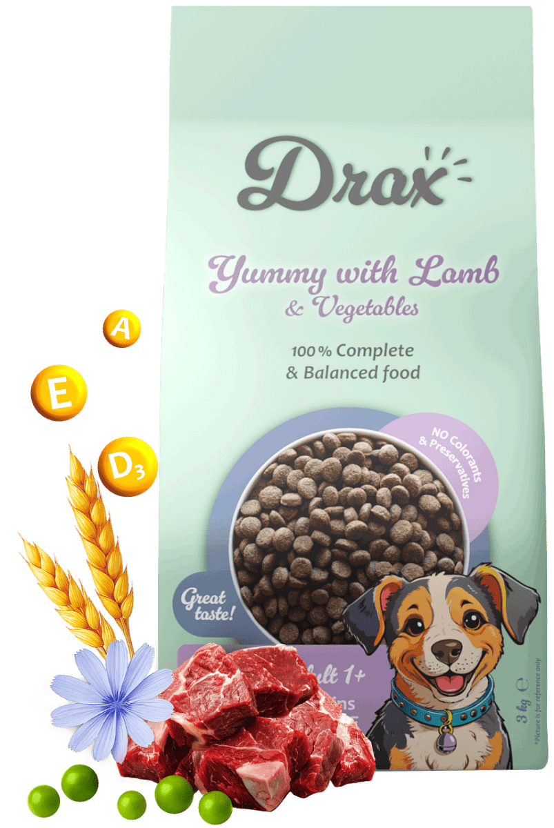 Krmivo Drax Adult Dog s jehněčím a zeleninou 3kg