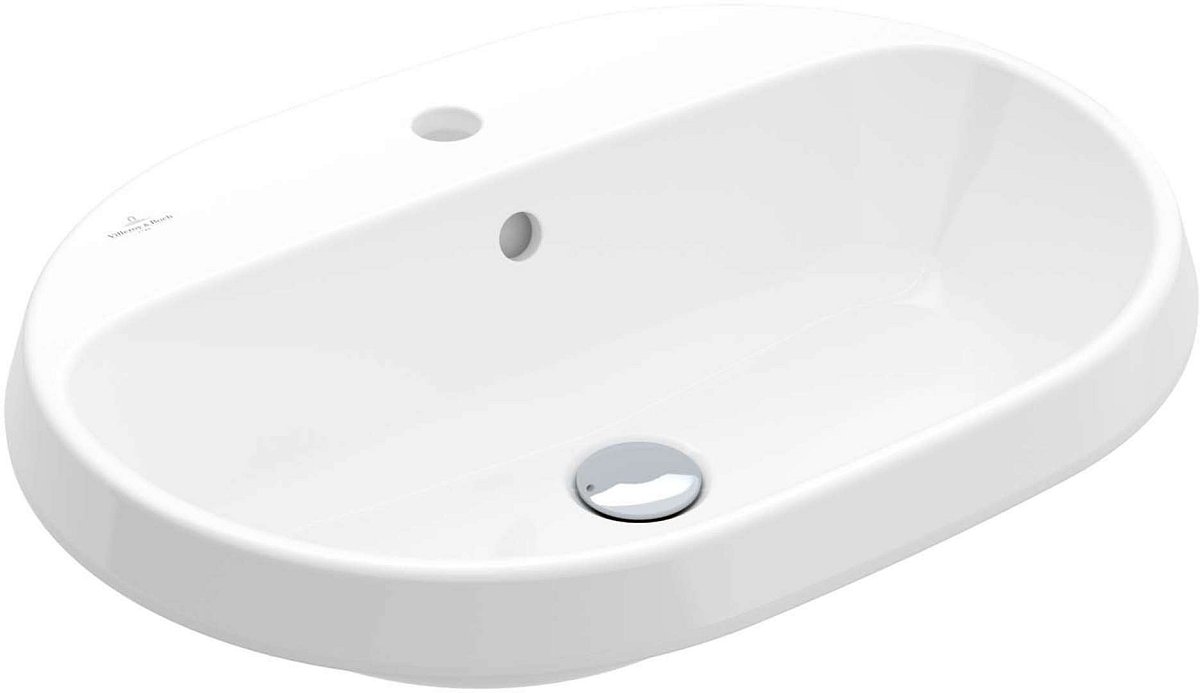 Villeroy & Boch Architectura - Umyvadlo zápustné, 60x45 cm, s přepadem, otvor pro baterii, CeramicPlus, alpská bílá 5A6660R1