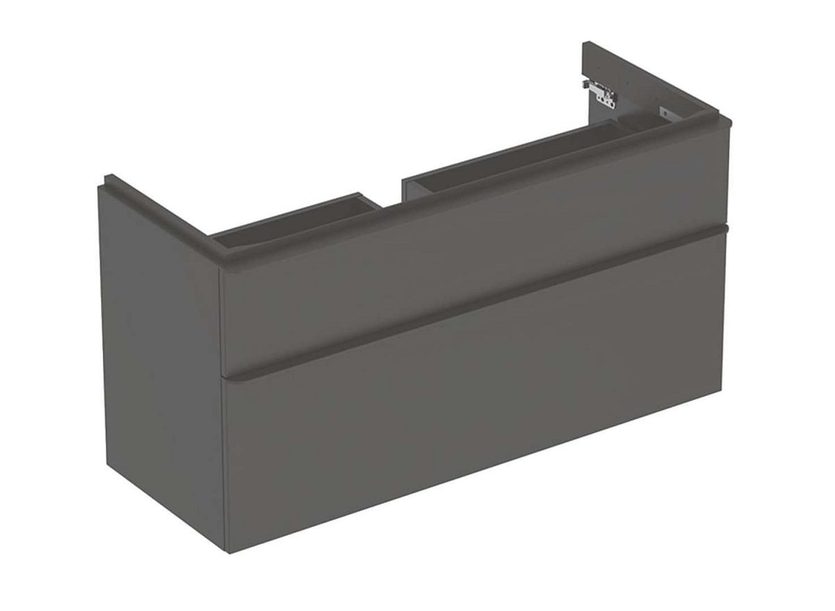 Geberit Smyle Square - Umyvadlová skříňka, 118x47x62 cm, 2 zásuvky, lávová 500.355.JK.1
