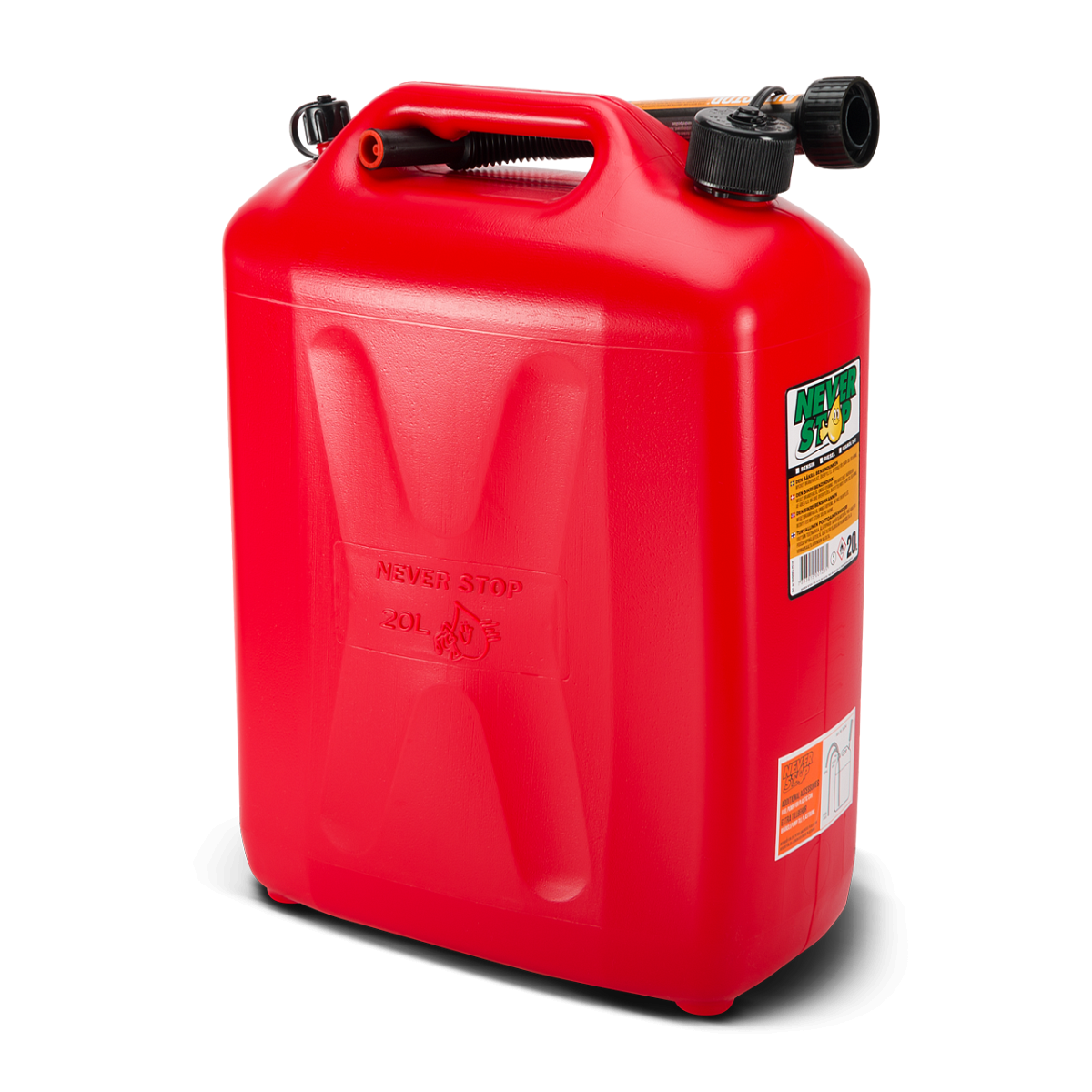 Benzínový Kanystr Never Stop AutoStop  20L Červená