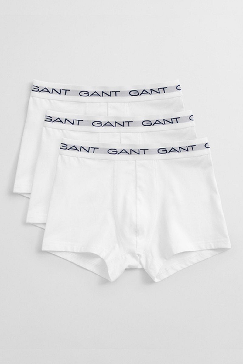SPODNÍ PRÁDLO GANT TRUNK 3-PACK WHITE
