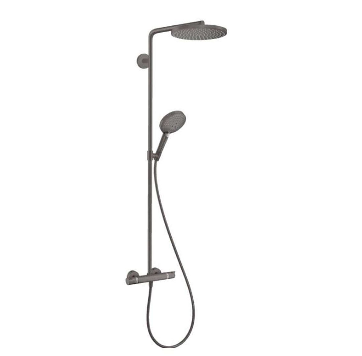 Hansgrohe Raindance S - Sprchový set s termostatem, průměr 24 cm, 3 proudy, EcoSmart, kartáčovaný černý chrom 28823340