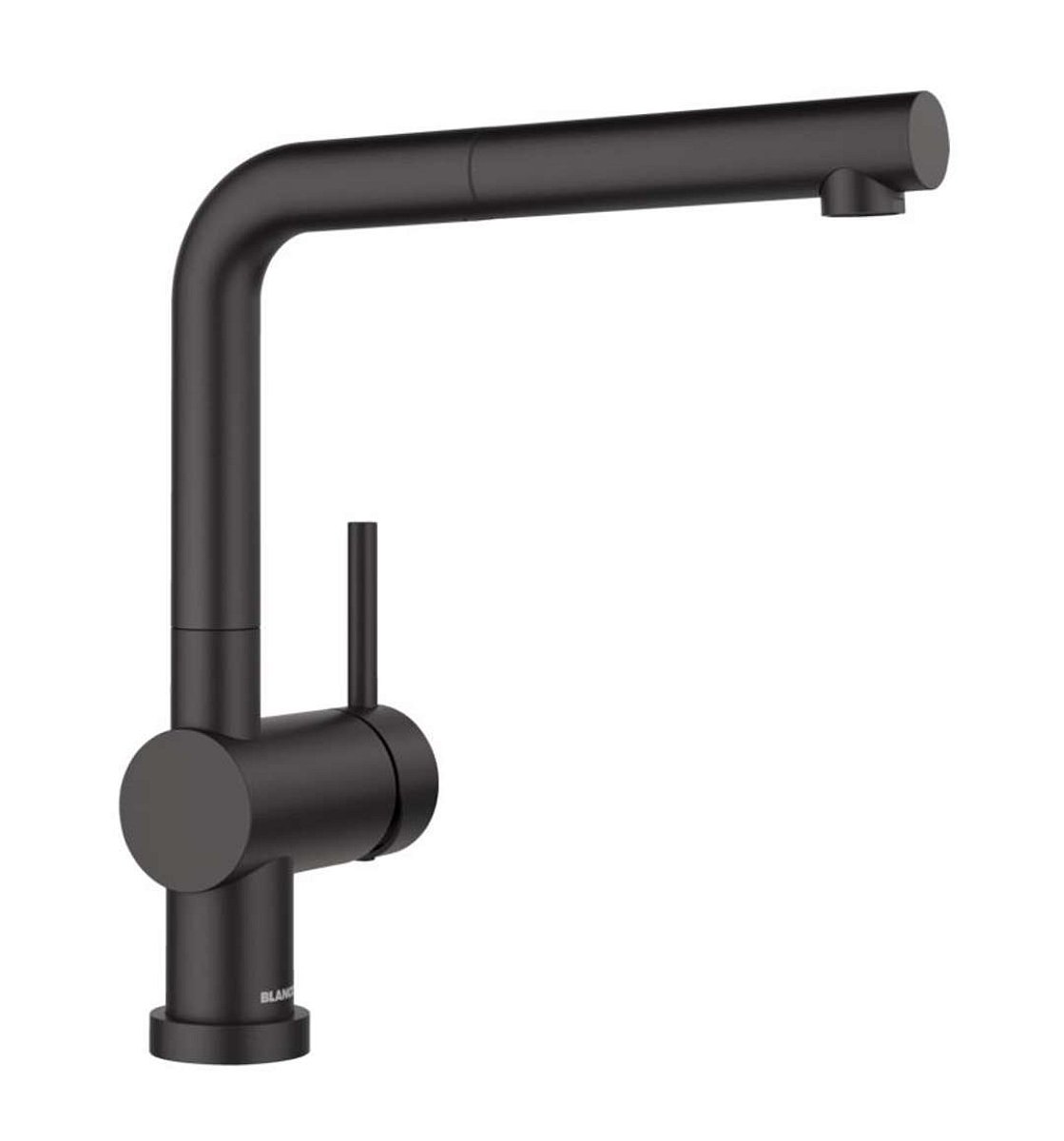 Blanco Linus S-F - Dřezová baterie s výsuvnou koncovkou, sklopná pod okno, matná černá 527523