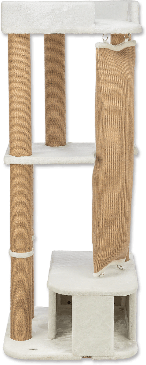 Škrabadlo Trixie Active se šplhacím vakem bílé 150cm