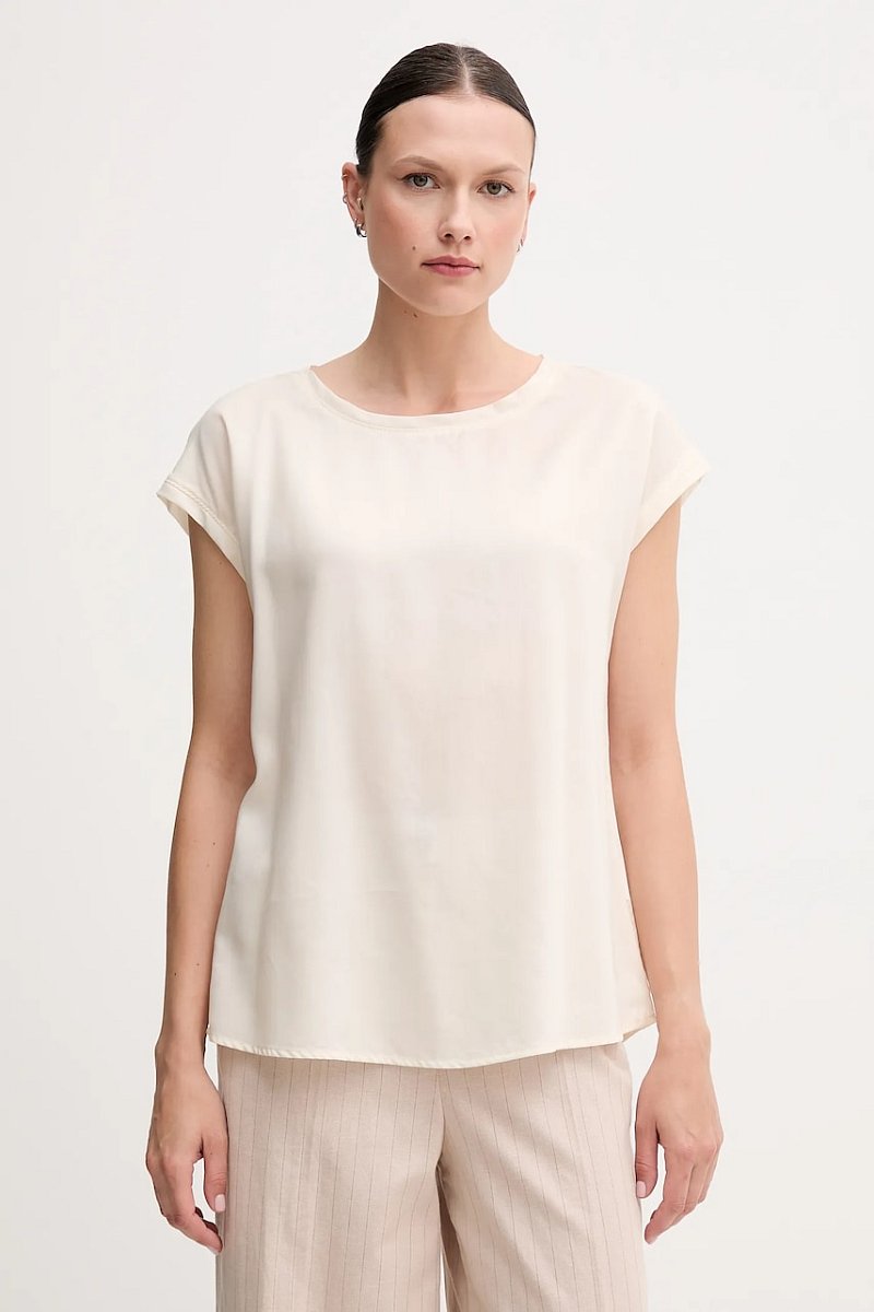 Halenka United Colors of Benetton dámská, béžová barva, hladká, 52M9DQ0BI