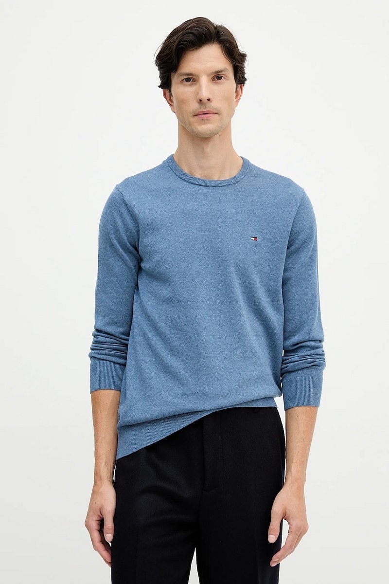 Bavlněný svetr Tommy Hilfiger modrá barva, MW0MW39999