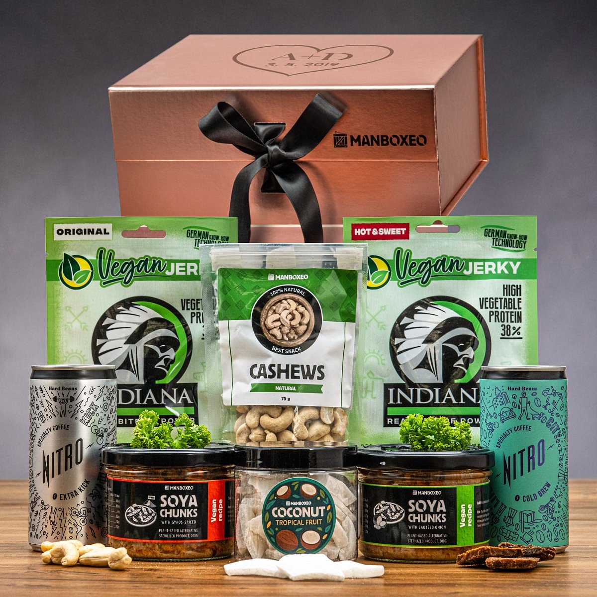 Luxusní box pro veganku (rose gold) - dárkový box | Dárek pro ženu, maminku, manželku, babičku, sestru, přítelkyni, kamarádku | dárek k narozeninám, v