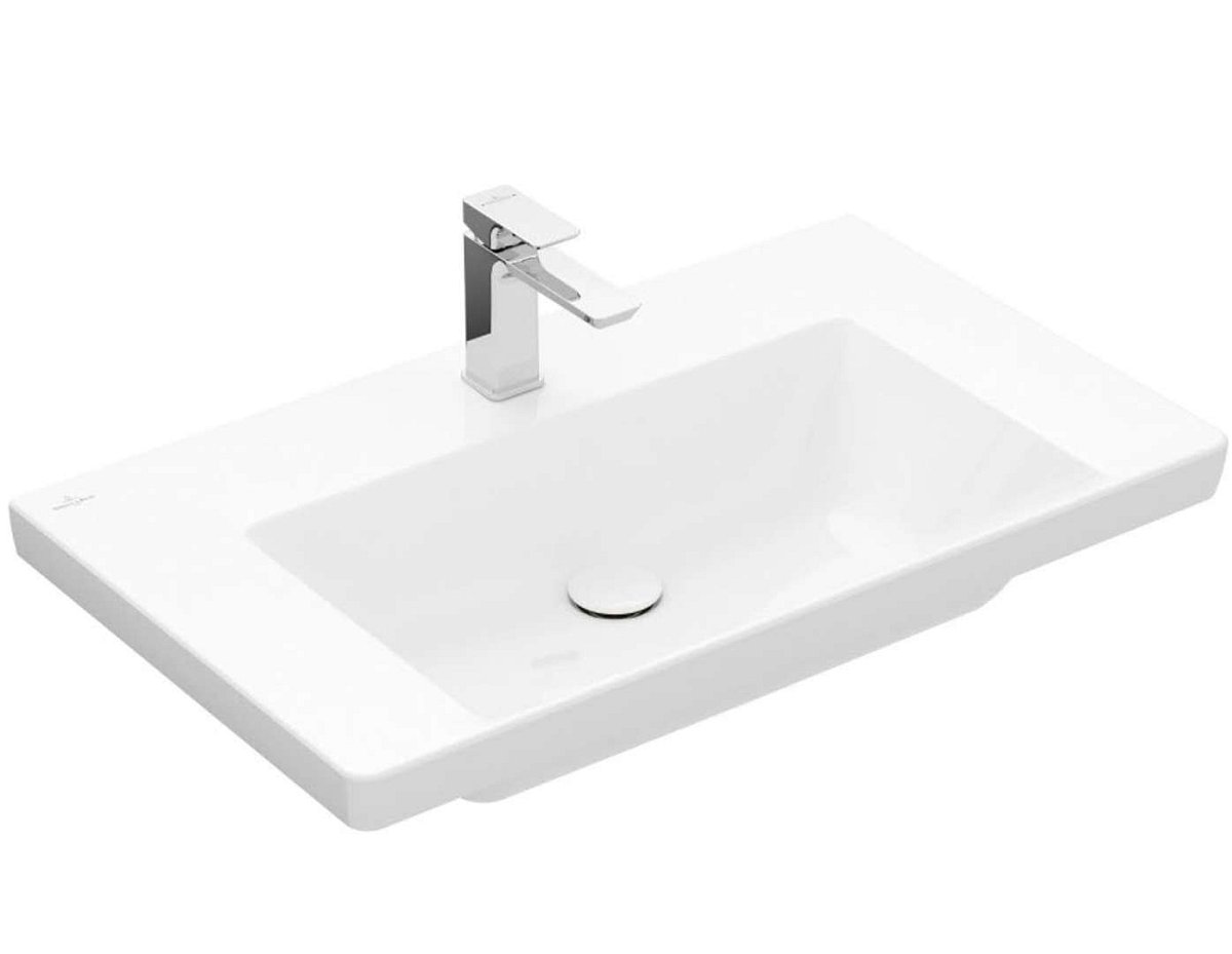 Villeroy & Boch Subway 3.0 - Umyvadlo 80x47 cm, bez přepadu, otvor pro baterii, alpská bílá 4A708101