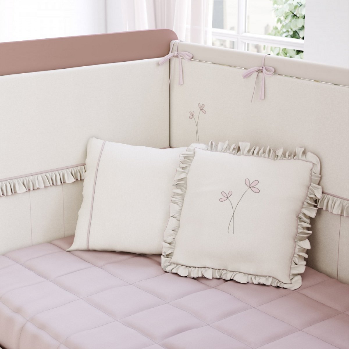 Ložní souprava do postýlky 80x130cm beauty - béžová/růžová