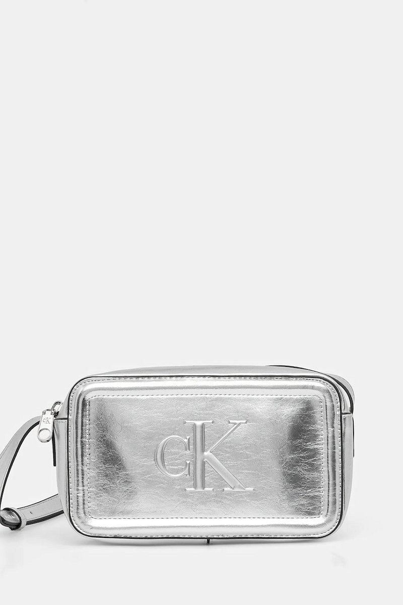 Kabelka Calvin Klein stříbrná barva, LV04F3331G