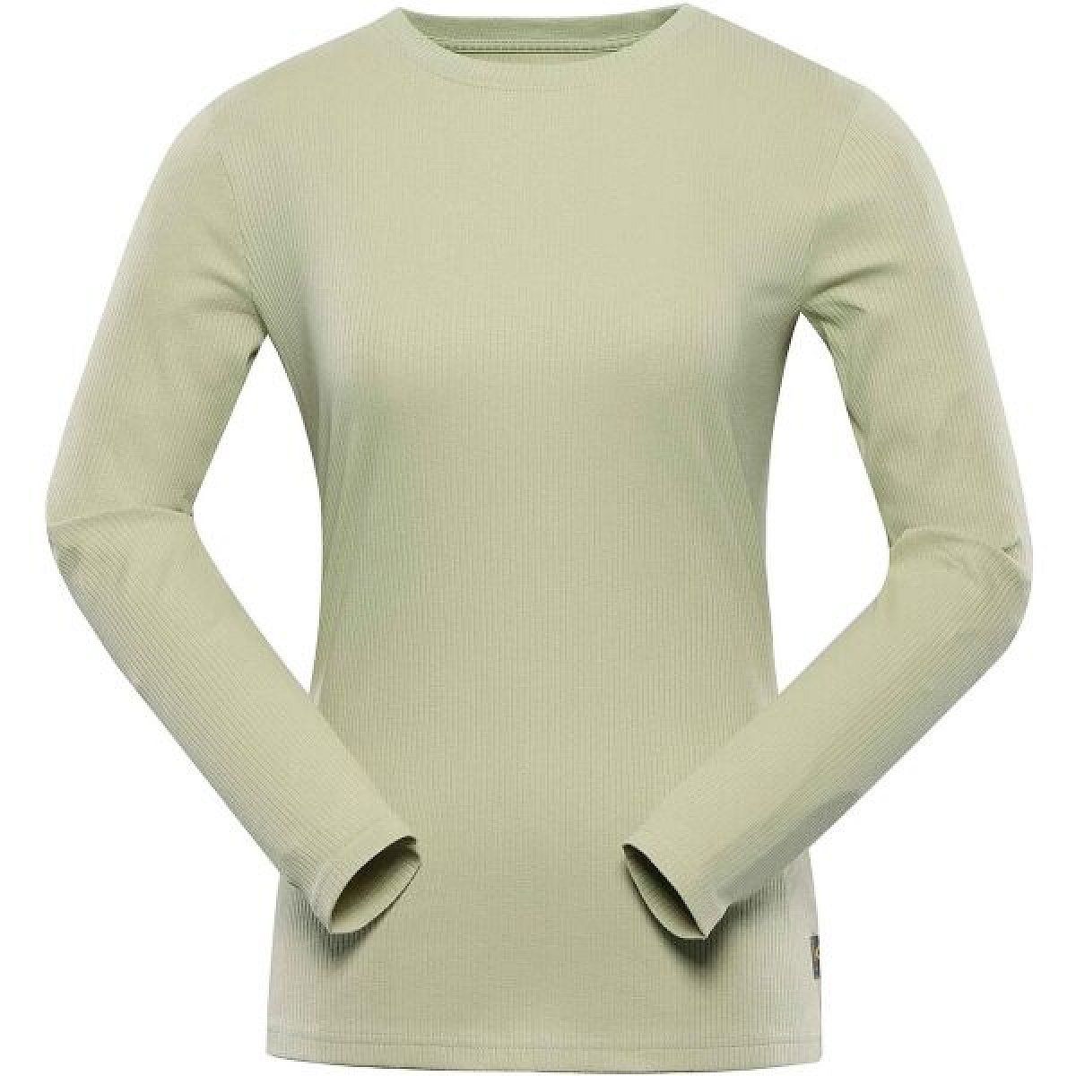 NAX CERLA Dámské bavlněné triko s dlouhým rukávem, béžová, velikost