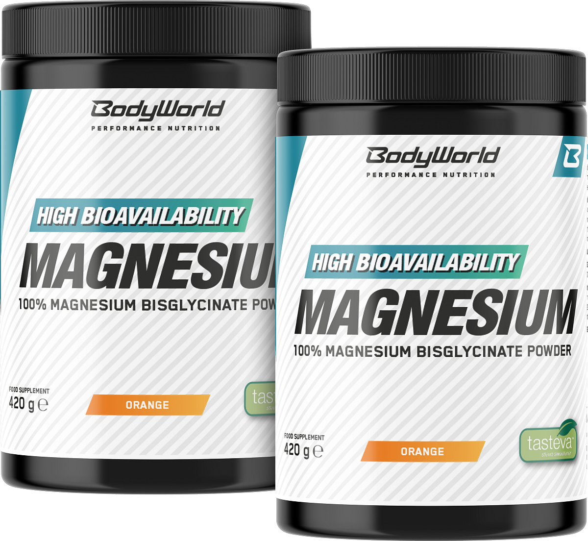 2x BodyWorld Magnesium Bisglycinate 420 g pomeranč