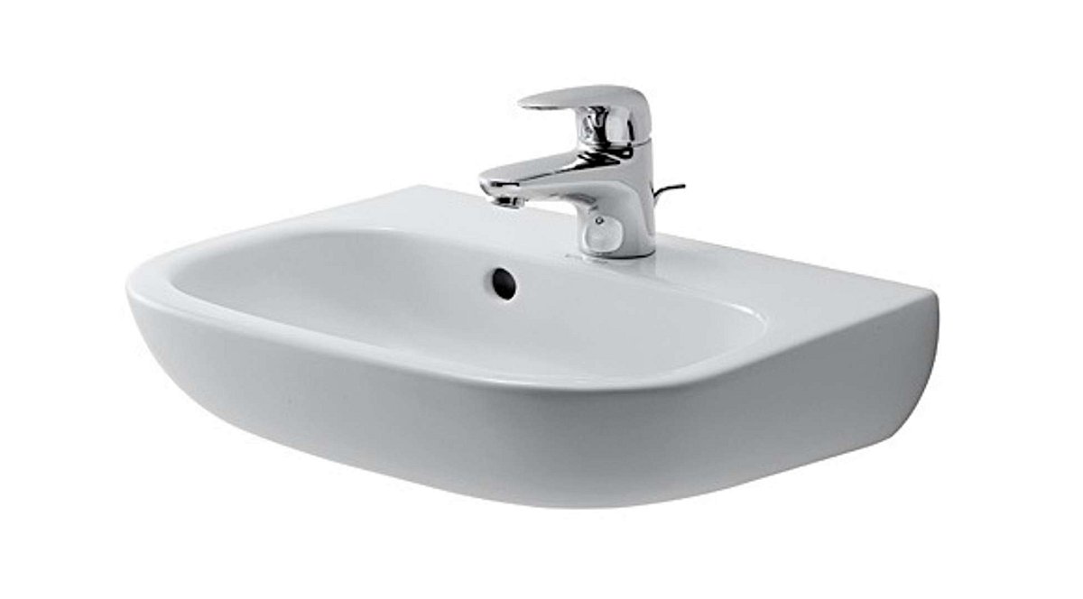 Duravit D-Code - Umývátko 45x34 cm, s přepadem, s otvorem pro baterii, bílá 07054500002