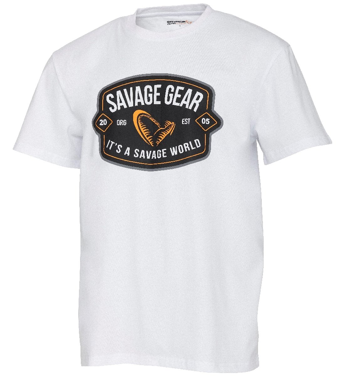 Savage gear tričko badge logo tee white - xl