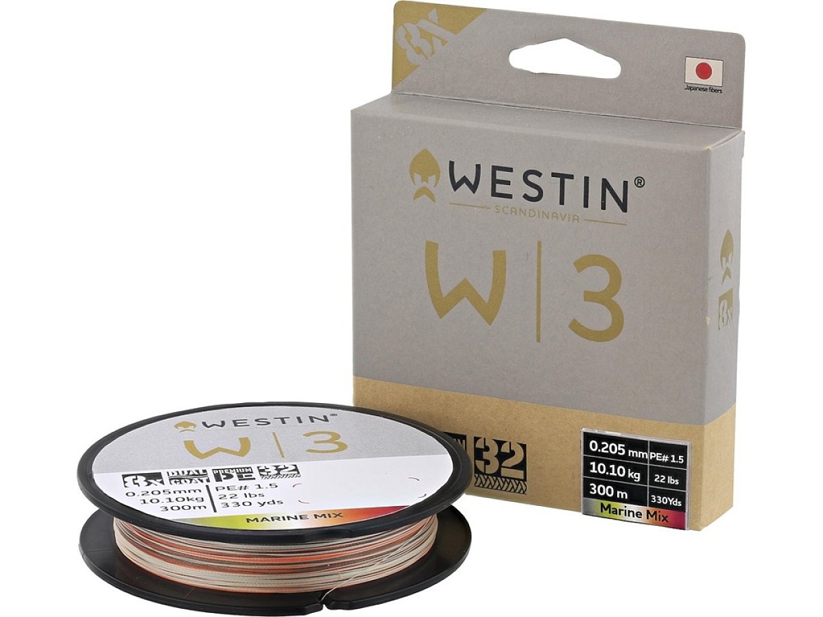 Westin splétaná šňůra w3 oceanic swirl 8-braid marine mix 300 m - 0,26 mm 16,5 kg