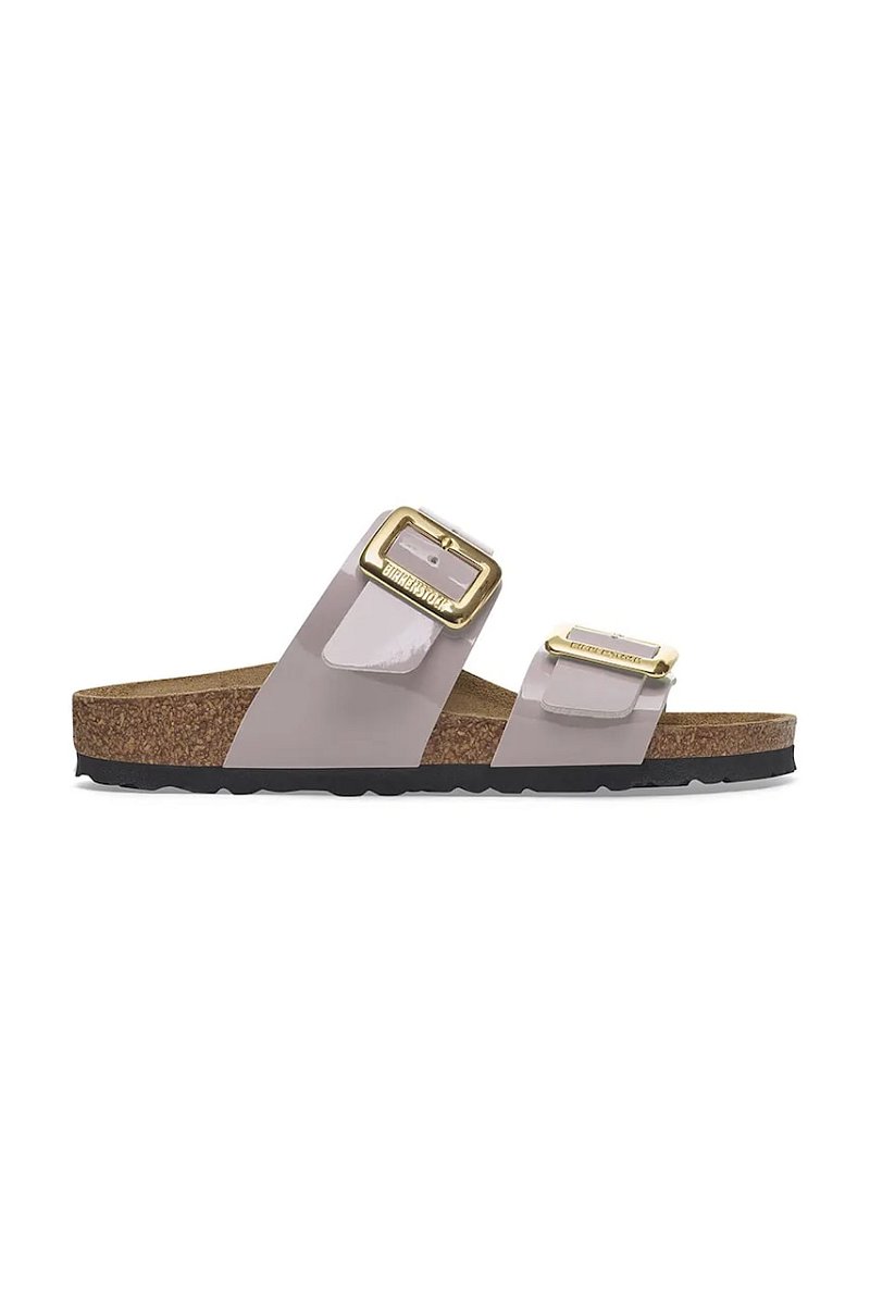 Pantofle Birkenstock Sydney Patent Cushion Buckle dámské, fialová barva, 1029473