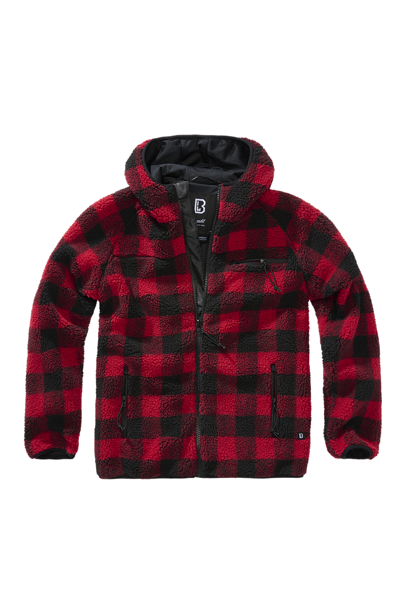 Bunda Brandit Teddyfleece Worker Červeno-Černá XL