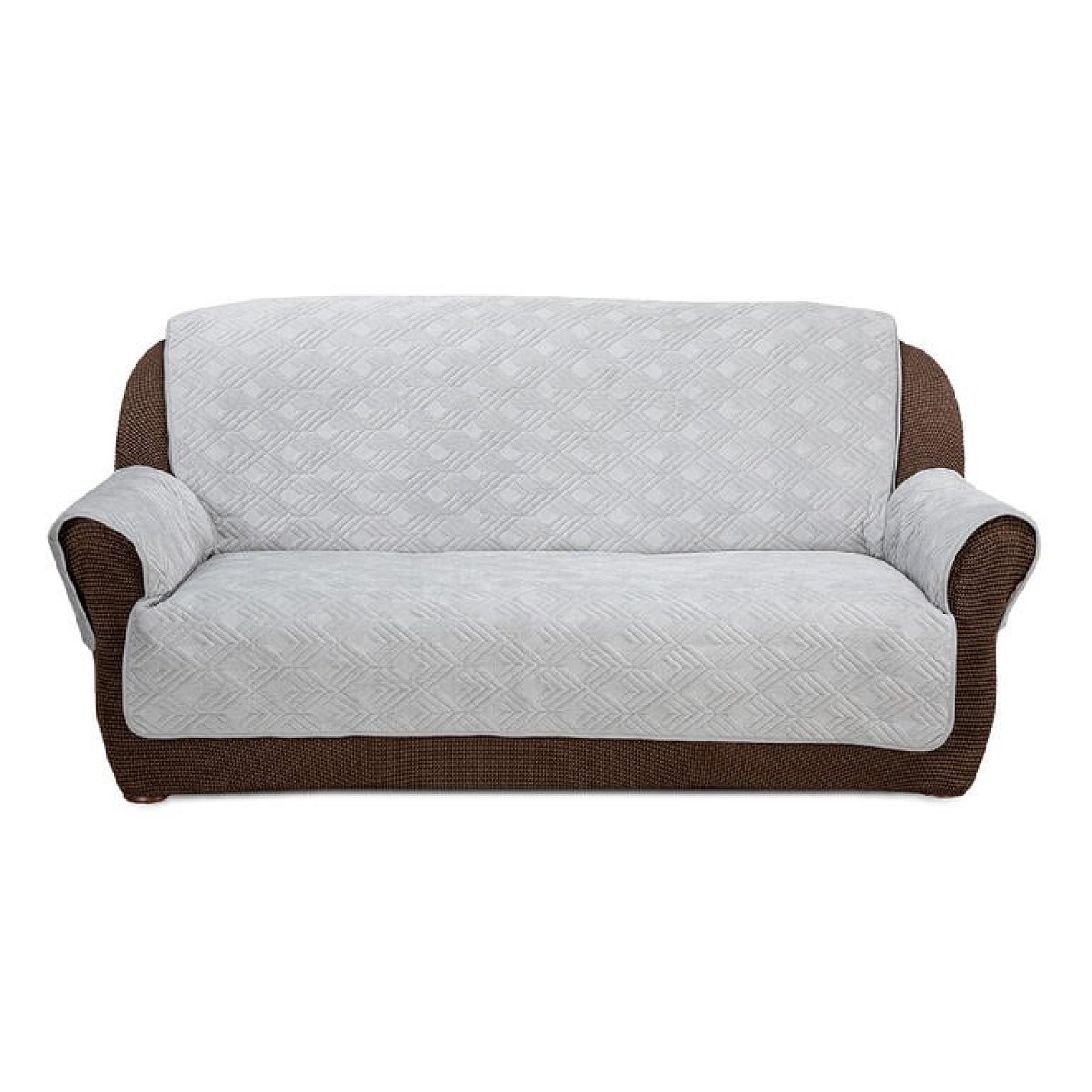 Přehozy s područkami CRYSTAL šedé trojkřeslo - sedák 170 cm