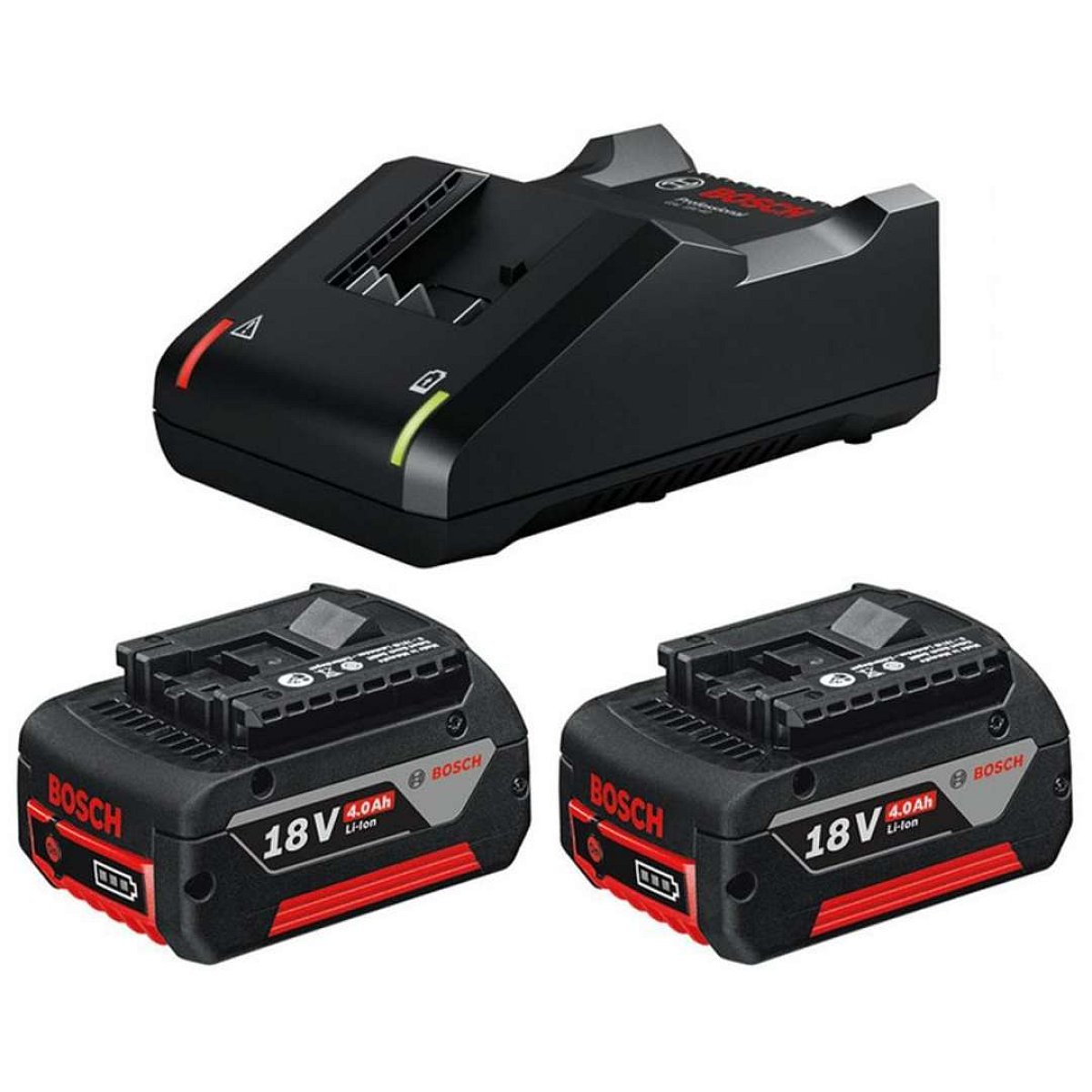 Bosch Příslušenství - Sada 4A nabíječky a 2x aku 18 V Li-Ion 4,0 Ah 1600A019S0