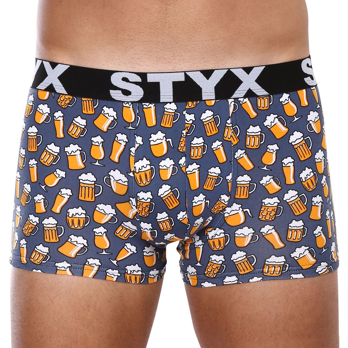 Pánské boxerky Styx art sportovní guma nadrozměr pivo (R1357) 4XL, trenky / trenýrky