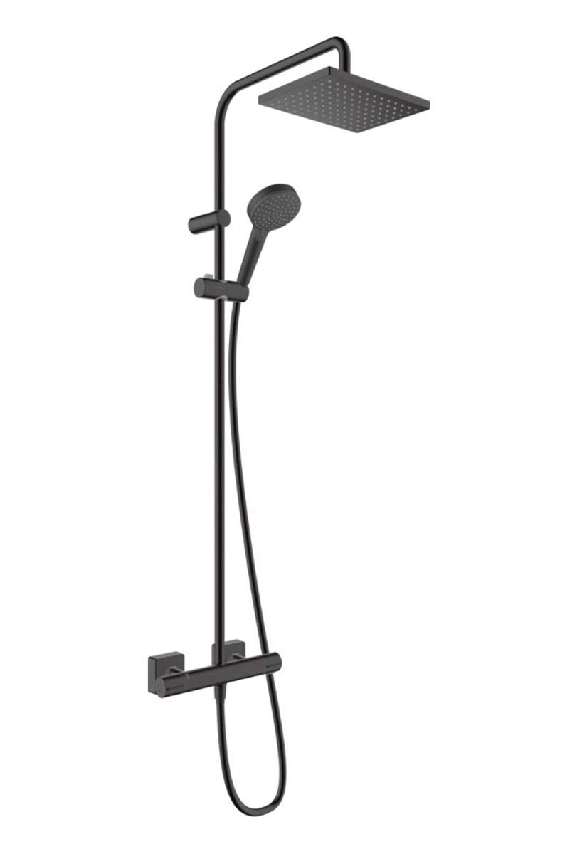 Hansgrohe Vernis Shape - Sprchový set Showerpipe 230 s termostatem, EcoSmart, matná černá 26097670