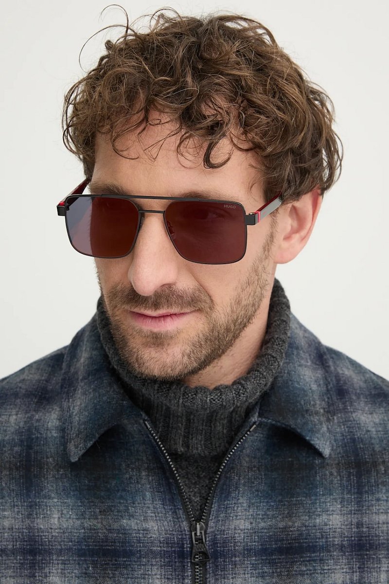 Sluneční brýle HUGO pánské, černá barva, HG 1313/S