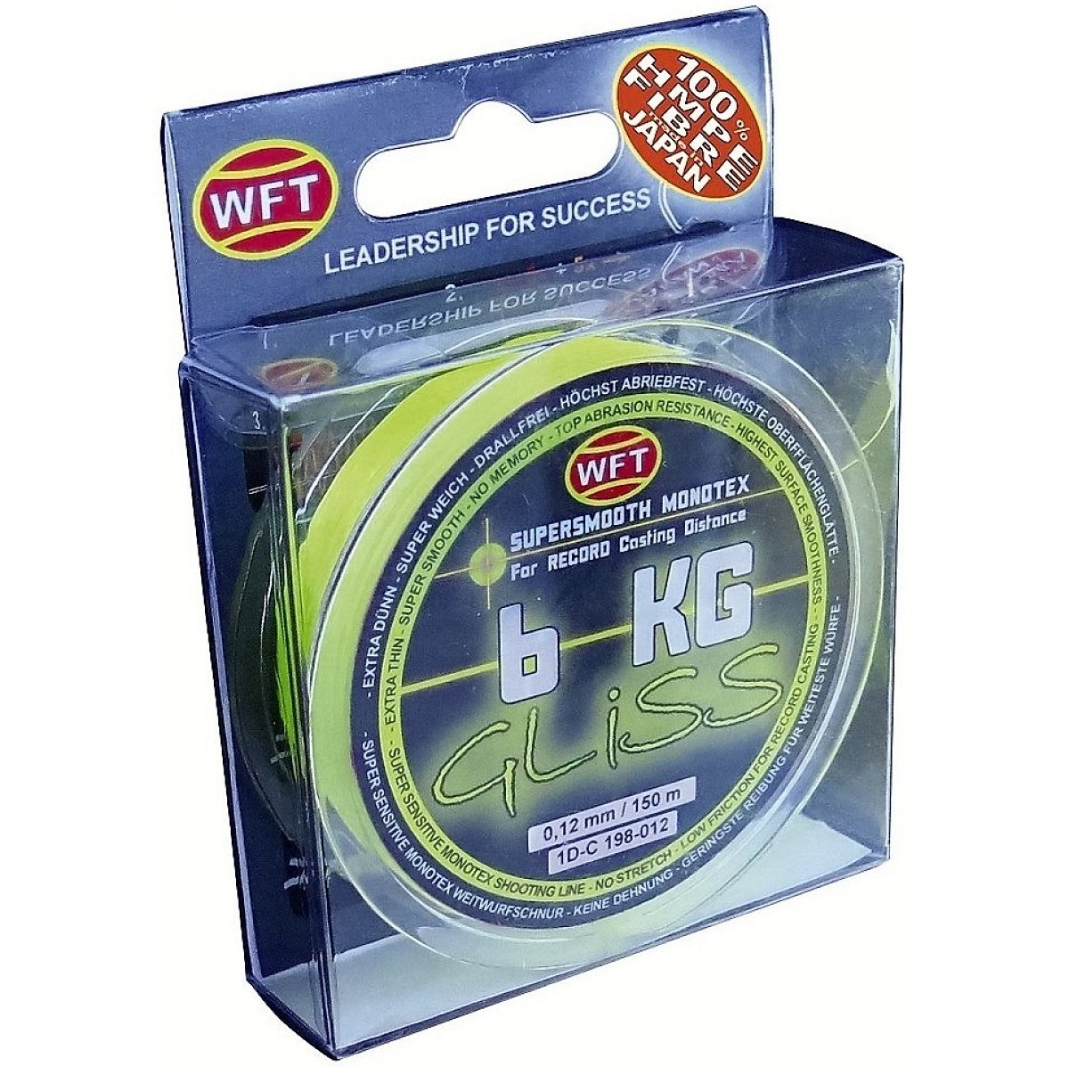 Wft šňůra gliss kg žlutá 150 m - 0,12 mm 6 kg