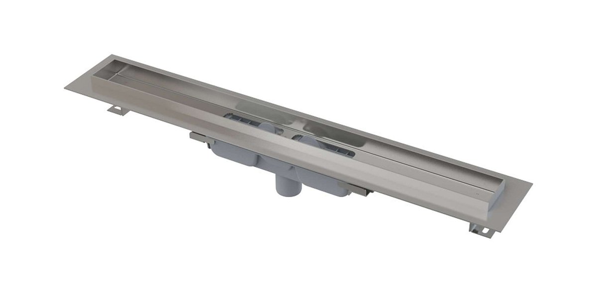 Alcadrain Odtokové žlaby - Sprchový žlab Professional Low 85 cm, s okrajem pro plný rošt, svislý odtok, nerez APZ1106-850