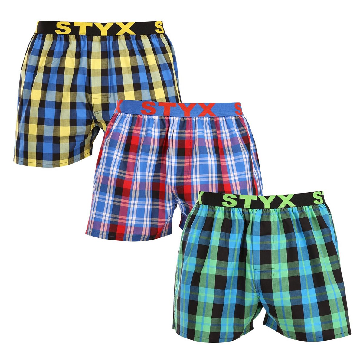 3PACK pánské trenky Styx sportovní guma vícebarevné (3B103739) XXL, trenýrky